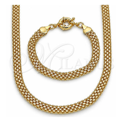 Oro Laminado Necklace and Bracelet, Gold Filled Style Polished, Golden Finish, 06.319.0006