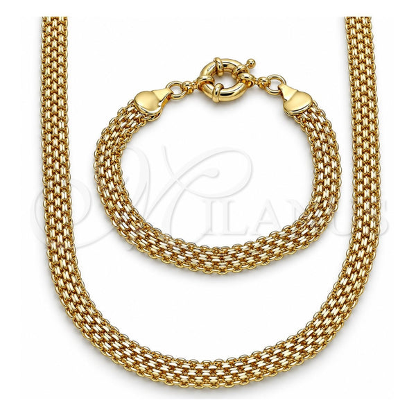 Oro Laminado Necklace and Bracelet, Gold Filled Style Polished, Golden Finish, 06.319.0006
