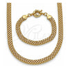 Oro Laminado Necklace and Bracelet, Gold Filled Style Polished, Golden Finish, 06.319.0006