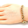 Oro Laminado Basic Bracelet, Gold Filled Style Miami Cuban Design, Polished, Golden Finish, 03.319.0011.08 (250 Gauge, 09 MM Thickness, 8 Inches Length)