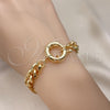 Oro Laminado Basic Bracelet, Gold Filled Style Miami Cuban Design, Polished, Golden Finish, 03.319.0011.08 (250 Gauge, 09 MM Thickness, 8 Inches Length)