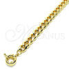 Oro Laminado Basic Bracelet, Gold Filled Style Miami Cuban Design, Polished, Golden Finish, 03.319.0011.08 (250 Gauge, 09 MM Thickness, 8 Inches Length)