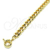Oro Laminado Basic Bracelet, Gold Filled Style Miami Cuban Design, Polished, Golden Finish, 03.319.0011.08 (250 Gauge, 09 MM Thickness, 8 Inches Length)