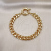 Oro Laminado Basic Bracelet, Gold Filled Style Miami Cuban Design, Polished, Golden Finish, 03.319.0011.08 (250 Gauge, 09 MM Thickness, 8 Inches Length)