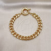 Oro Laminado Basic Bracelet, Gold Filled Style Miami Cuban Design, Polished, Golden Finish, 03.319.0011.08 (250 Gauge, 09 MM Thickness, 8 Inches Length)