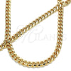 Oro Laminado Necklace and Bracelet, Gold Filled Style Miami Cuban Design, Polished, Golden Finish, 06.319.0007