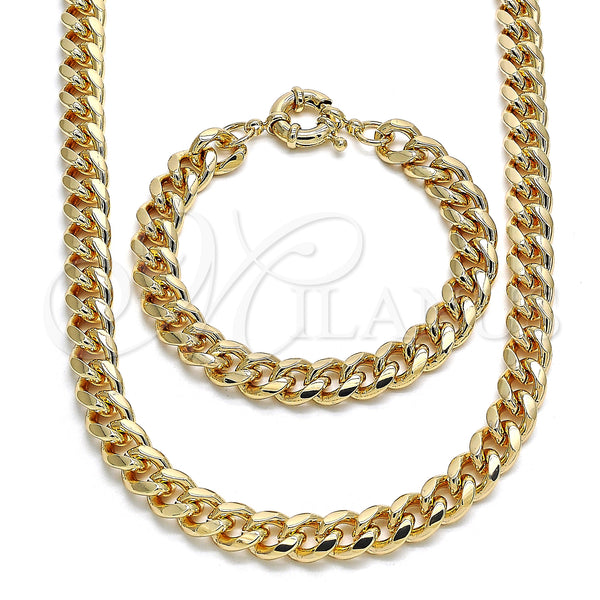 Gold Filled Bracelet — Necklace and Bracelet Miami Cuban Design Polished 06. — main product view — SKU 133465 | Oro Laminado brazalete — Necklace and Bracelet Miami Cuban diseño pulido 06. — SKU 133465