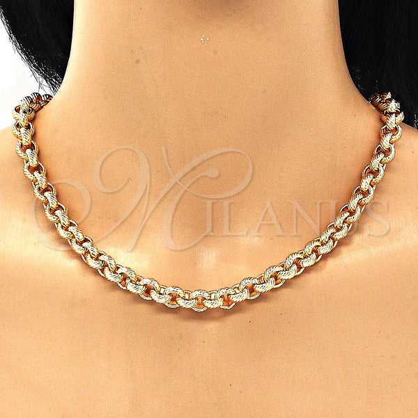 Gold Filled Bracelet — Necklace and Bracelet Rolo Design Diamond Cutting 06. — alternate product view — SKU 133469 | Oro Laminado brazalete — Necklace and Bracelet Rolo diseño Diamond Cutting 06. — SKU 133469