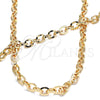 Oro Laminado Necklace and Bracelet, Gold Filled Style Rolo Design, Polished, Golden Finish, 06.378.0003