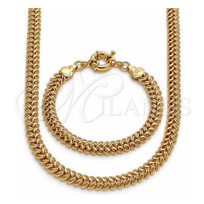 Oro Laminado Necklace and Bracelet, Gold Filled Style Polished, Golden Finish, 06.145.0001