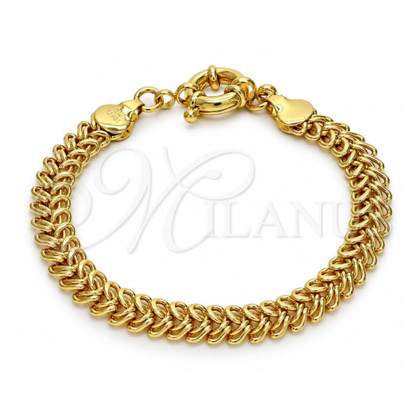 Oro Laminado Basic Bracelet, Gold Filled Style Polished, Golden Finish, 03.145.0009.08 (08 MM Thickness, 8 Inches Length)