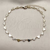 Oro Laminado Fancy Anklet, Gold Filled Style Heart Design, Polished, Golden Finish, 03.145.0010.10 (Thickness, 10 Inches Length)