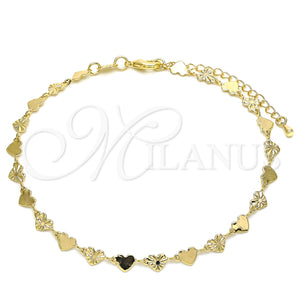 Gold Filled Anklet — Fancy Anklet Heart Design Polished 03. Thickness 10 — main product view — SKU 133476 | Oro Laminado tobillera — elegante Anklet corazón diseño pulido 03. Thickness 10 — SKU 133476