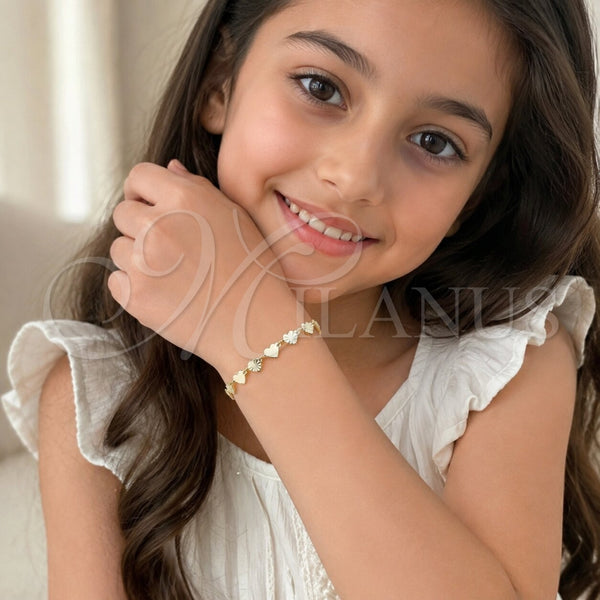 Gold Filled Bracelet — Fancy Bracelet Heart Design Polished 03. 05 MM — alternate product view — SKU 133478 | Oro Laminado brazalete — elegante Bracelet corazón diseño pulido 03. 05 MM — SKU 133478