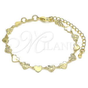 Gold Filled Bracelet — Fancy Bracelet Heart Design Polished 03. 05 MM — main product view — SKU 133478 | Oro Laminado brazalete — elegante Bracelet corazón diseño pulido 03. 05 MM — SKU 133478