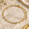 Oro Laminado Fancy Bracelet, Gold Filled Style Heart Design, Polished, Golden Finish, 03.145.0011.08 (05 MM Thickness, 8 Inches Length)