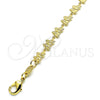 Oro Laminado Fancy Bracelet, Gold Filled Style Butterfly Design, Polished, Golden Finish, 03.145.0012.08 (06 MM Thickness, 8 Inches Length)