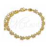 Oro Laminado Fancy Bracelet, Gold Filled Style Butterfly Design, Polished, Golden Finish, 03.145.0012.08 (06 MM Thickness, 8 Inches Length)