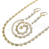 Oro Laminado Necklace, Bracelet and Earring, Gold Filled Style Butterfly Design, Polished, Golden Finish, 06.145.0004
