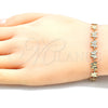 Oro Laminado Fancy Bracelet, Gold Filled Style Butterfly Design, Polished, Golden Finish, 03.145.0013.08 (06 MM Thickness, 8 Inches Length)