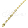 Oro Laminado Fancy Bracelet, Gold Filled Style Butterfly Design, Polished, Golden Finish, 03.145.0013.08 (06 MM Thickness, 8 Inches Length)