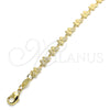 Oro Laminado Fancy Bracelet, Gold Filled Style Butterfly Design, Polished, Golden Finish, 03.145.0013.08 (06 MM Thickness, 8 Inches Length)