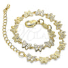 Oro Laminado Fancy Bracelet, Gold Filled Style Butterfly Design, Polished, Golden Finish, 03.145.0013.08 (06 MM Thickness, 8 Inches Length)