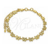 Oro Laminado Fancy Bracelet, Gold Filled Style Butterfly Design, Polished, Golden Finish, 03.145.0013.08 (06 MM Thickness, 8 Inches Length)