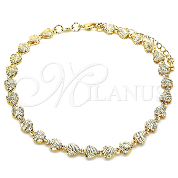 Gold Filled Anklet — Fancy Anklet Heart Design Polished 03. 06 MM — main product view — SKU 133492 | Oro Laminado tobillera — elegante Anklet corazón diseño pulido 03. 06 MM — SKU 133492