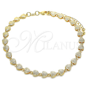 Gold Filled Anklet — Fancy Anklet Heart Design Polished 03. 06 MM — main product view — SKU 133492 | Oro Laminado tobillera — elegante Anklet corazón diseño pulido 03. 06 MM — SKU 133492