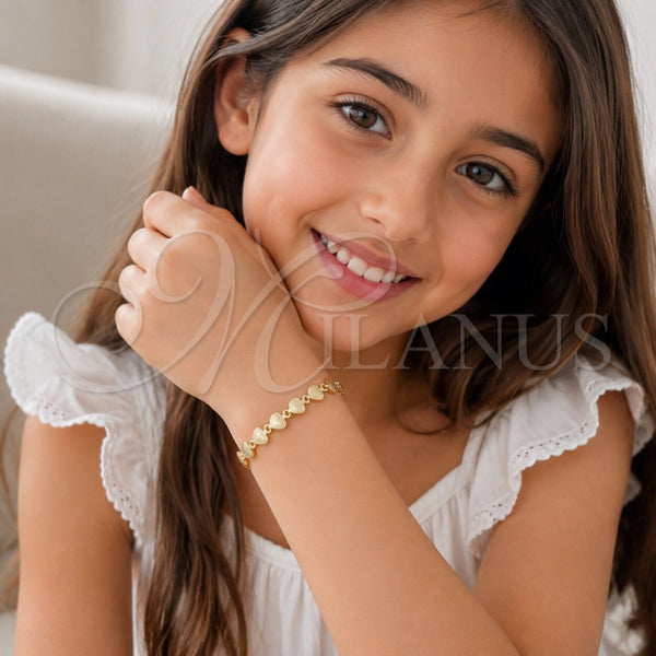 Gold Filled Bracelet — Fancy Bracelet Heart Design Polished 03. 06 MM — alternate product view — SKU 133494 | Oro Laminado brazalete — elegante Bracelet corazón diseño pulido 03. 06 MM — SKU 133494