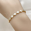 Oro Laminado Fancy Bracelet, Gold Filled Style Heart Design, Polished, Golden Finish, 03.145.0014.06 (06 MM Thickness, 6 Inches Length)