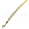 Oro Laminado Fancy Bracelet, Gold Filled Style Heart Design, Polished, Golden Finish, 03.145.0014.06 (06 MM Thickness, 6 Inches Length)