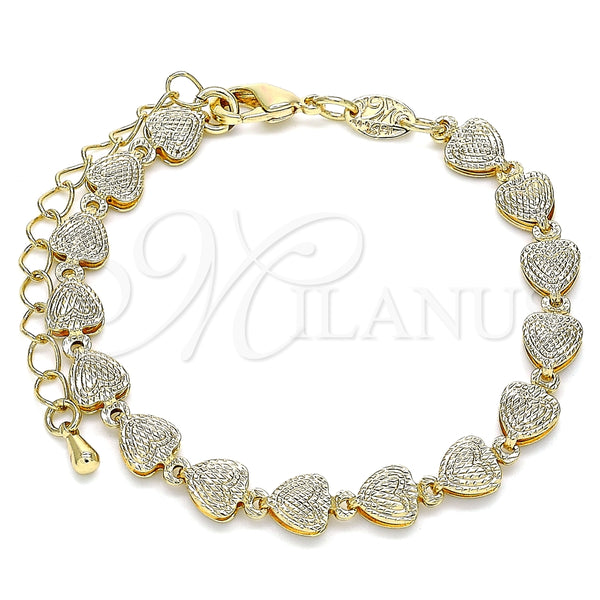 Gold Filled Bracelet — Fancy Bracelet Heart Design Polished 03. 06 MM — main product view — SKU 133494 | Oro Laminado brazalete — elegante Bracelet corazón diseño pulido 03. 06 MM — SKU 133494
