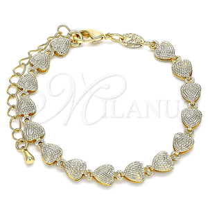 Gold Filled Bracelet — Fancy Bracelet Heart Design Polished 03. 06 MM — main product view — SKU 133494 | Oro Laminado brazalete — elegante Bracelet corazón diseño pulido 03. 06 MM — SKU 133494
