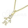 Oro Laminado Pendant Necklace, Gold Filled Style Little Boy Design, Polished, Golden Finish, 04.213.0194.20 (01 MM Thickness, 20 Inches Length)