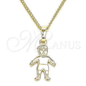 Gold Filled Necklace — Pendant Necklace Little Boy Design Polished 04. 01 — main product view — SKU 133495 | Oro Laminado collar — Pendant Necklace Little Boy diseño pulido 04. 01 — SKU 133495
