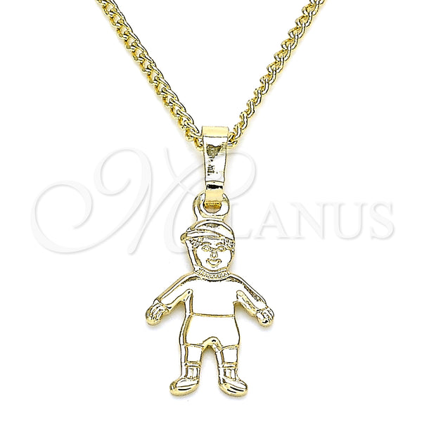 Gold Filled Necklace — Pendant Necklace Little Boy Design Polished 04. 01 — main product view — SKU 133495 | Oro Laminado collar — Pendant Necklace Little Boy diseño pulido 04. 01 — SKU 133495