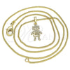 Oro Laminado Pendant Necklace, Gold Filled Style Little Girl Design, Polished, Golden Finish, 04.213.0195.20 (01 MM Thickness, 20 Inches Length)
