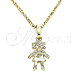 Gold Filled Necklace — Pendant Necklace Little Girl Design Polished 04. 01 — main product view — SKU 133496 | Oro Laminado collar — Pendant Necklace Little Girl diseño pulido 04. 01 — SKU 133496