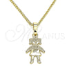 Oro Laminado Pendant Necklace, Gold Filled Style Little Girl Design, Polished, Golden Finish, 04.213.0195.20 (01 MM Thickness, 20 Inches Length)