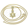 Oro Laminado Pendant Necklace, Gold Filled Style Teapot Design, with White Micro Pave, Polished, Golden Finish, 04.253.0011.20 (01 MM Thickness, 20 Inches Length)