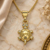 Oro Laminado Pendant Necklace, Gold Filled Style Teapot Design, with White Micro Pave, Polished, Golden Finish, 04.253.0011.20 (01 MM Thickness, 20 Inches Length)