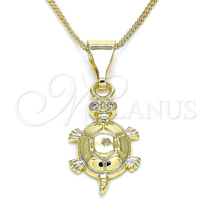 Gold Filled Necklace — Pendant Necklace Teapot Design with White Micro Pave — main product view — SKU 133528 | Oro Laminado collar — Pendant Necklace Teapot diseño with blanco Micro Pave — SKU 133528