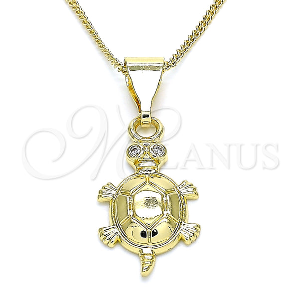 Gold Filled Necklace — Pendant Necklace Teapot Design with White Micro Pave — main product view — SKU 133528 | Oro Laminado collar — Pendant Necklace Teapot diseño with blanco Micro Pave — SKU 133528