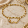 Oro Laminado Fancy Bracelet, Gold Filled Style Heart Design, with White Micro Pave, Polished, Golden Finish, 03.341.0069.07 (04 MM Thickness, 7 Inches Length)
