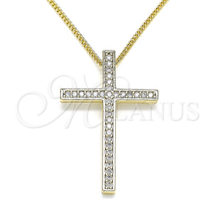 Gold Filled Necklace — Pendant Necklace Cross Design with White Cubic Zirconia — main product view — SKU 133567 | Oro Laminado collar — Pendant Necklace cruz diseño with blanco Cubic Zirconia — SKU 133567