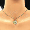 Oro Laminado Pendant Necklace, Gold Filled Style Snake and Star Design, with Multicolor Micro Pave, Polished, Golden Finish, 04.341.0063.20 (02 MM Thickness, 20 Inches Length)