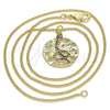 Oro Laminado Pendant Necklace, Gold Filled Style Snake and Star Design, with Multicolor Micro Pave, Polished, Golden Finish, 04.341.0063.20 (02 MM Thickness, 20 Inches Length)