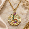 Oro Laminado Pendant Necklace, Gold Filled Style Snake and Star Design, with Multicolor Micro Pave, Polished, Golden Finish, 04.341.0063.20 (02 MM Thickness, 20 Inches Length)